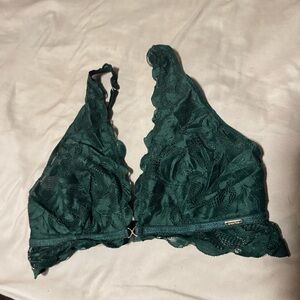 La vie en rose‎ green lace bralette size M
